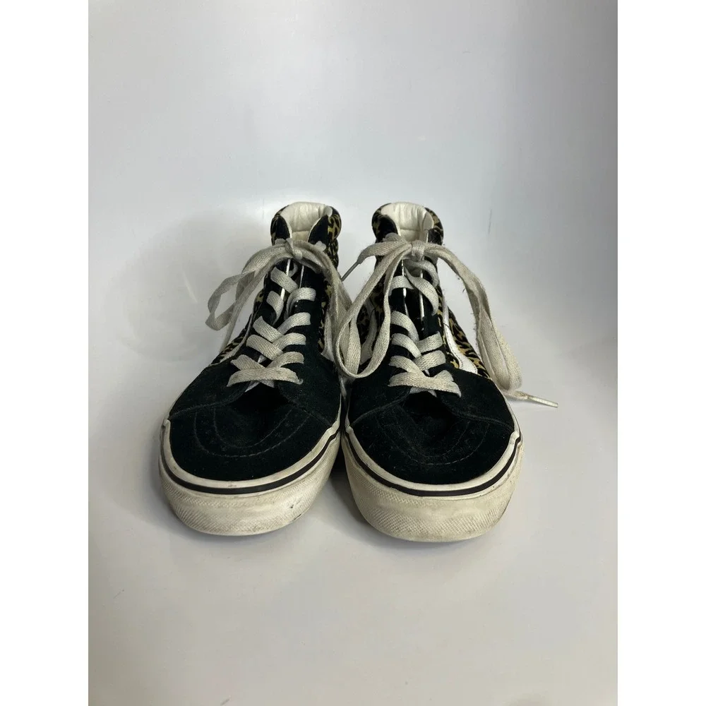 Vans black animal‎ print hightop sneakers US Juniors size 5 skateboard casual